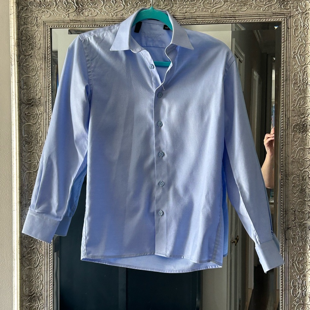 Designer Boys Ragazzo Uomo Pale Blue Button Down 12 R